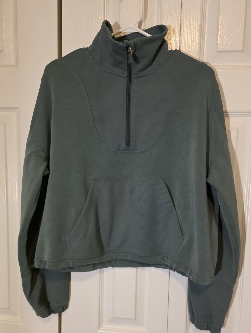 Lululemon Brushed Softstreme Ribbed Half Zip In Green Jasper 10 - Picture 7 of 14
